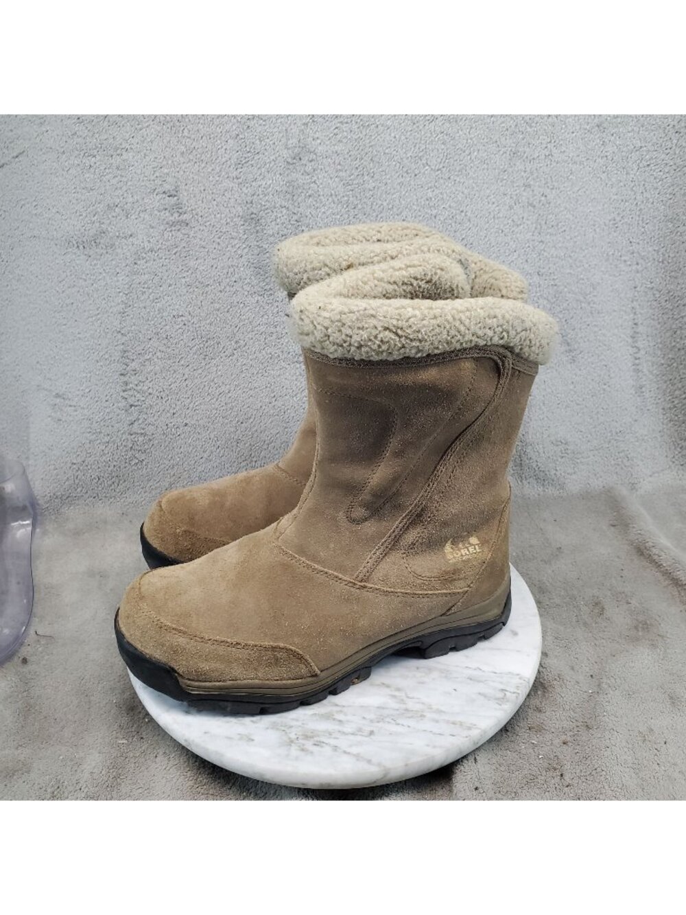 Sorel Shoes Womens Size 8.5 Waterfall Beige Suede Winter Boots *Read*
